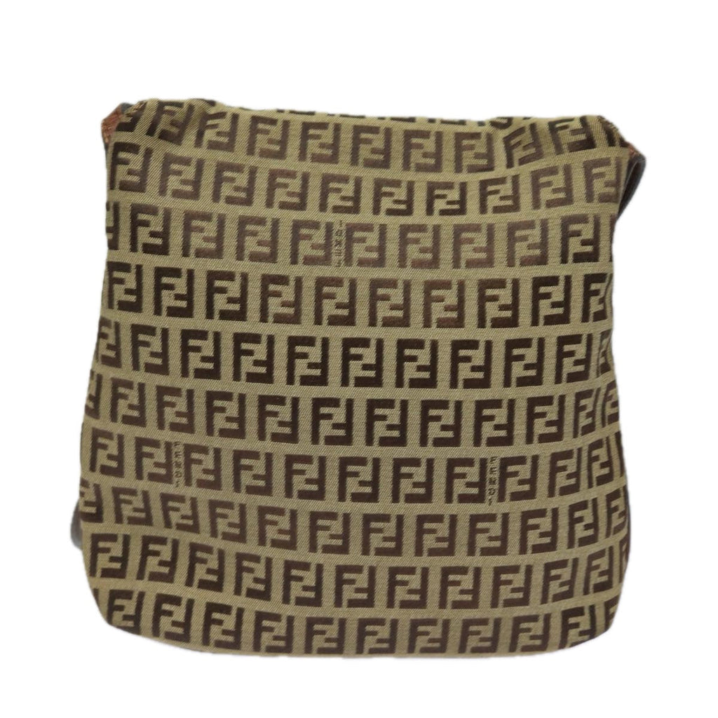 FENDI Zucchino Canvas Mamma Baguette Shoulder Bag Brown 8BT07581642