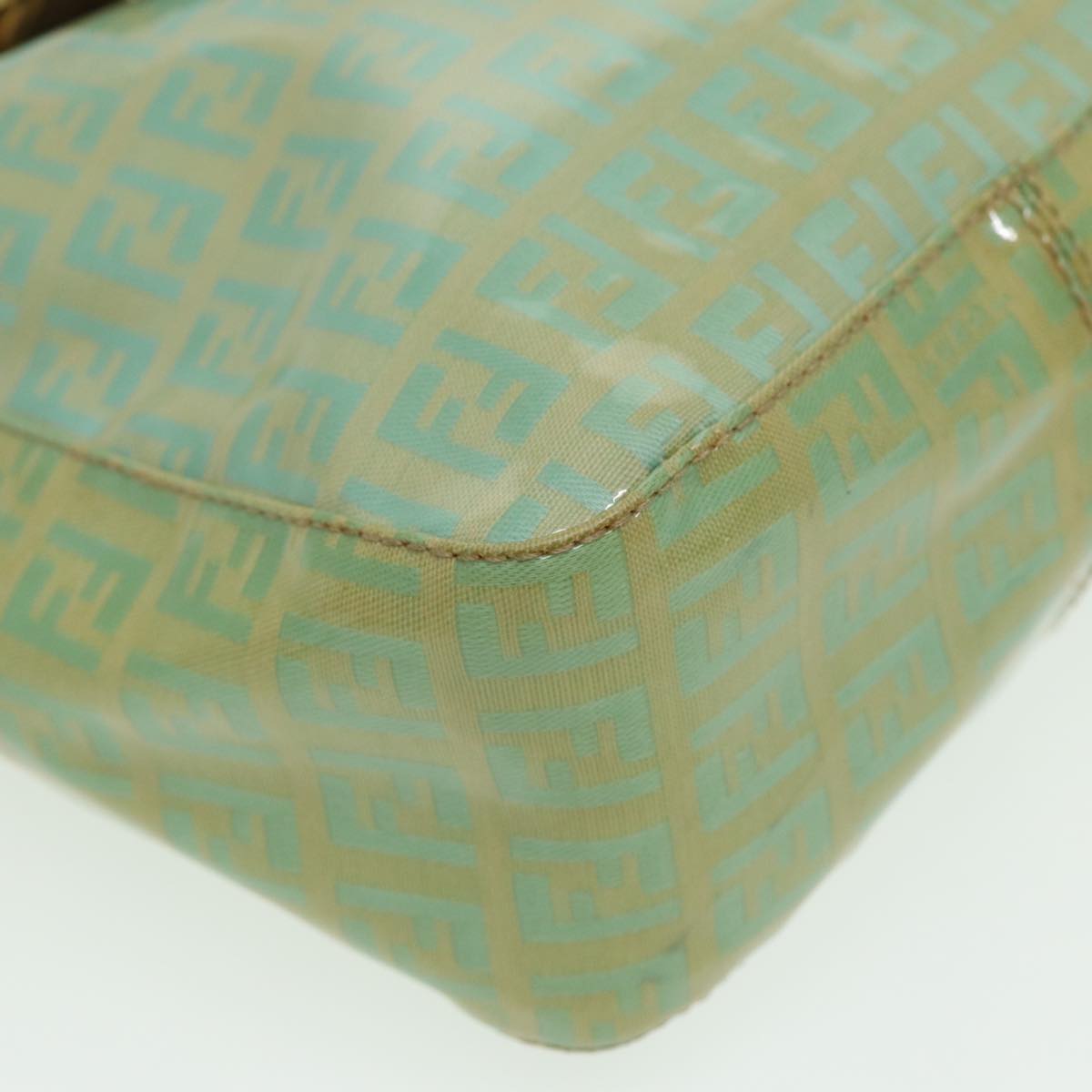 FENDI Zucchino Canvas Mamma Baguette Hand Bag Light Blue 2679581643