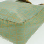 FENDI Zucchino Canvas Mamma Baguette Hand Bag Light Blue 2679581643