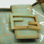 FENDI Zucchino Canvas Mamma Baguette Hand Bag Light Blue 2679581643