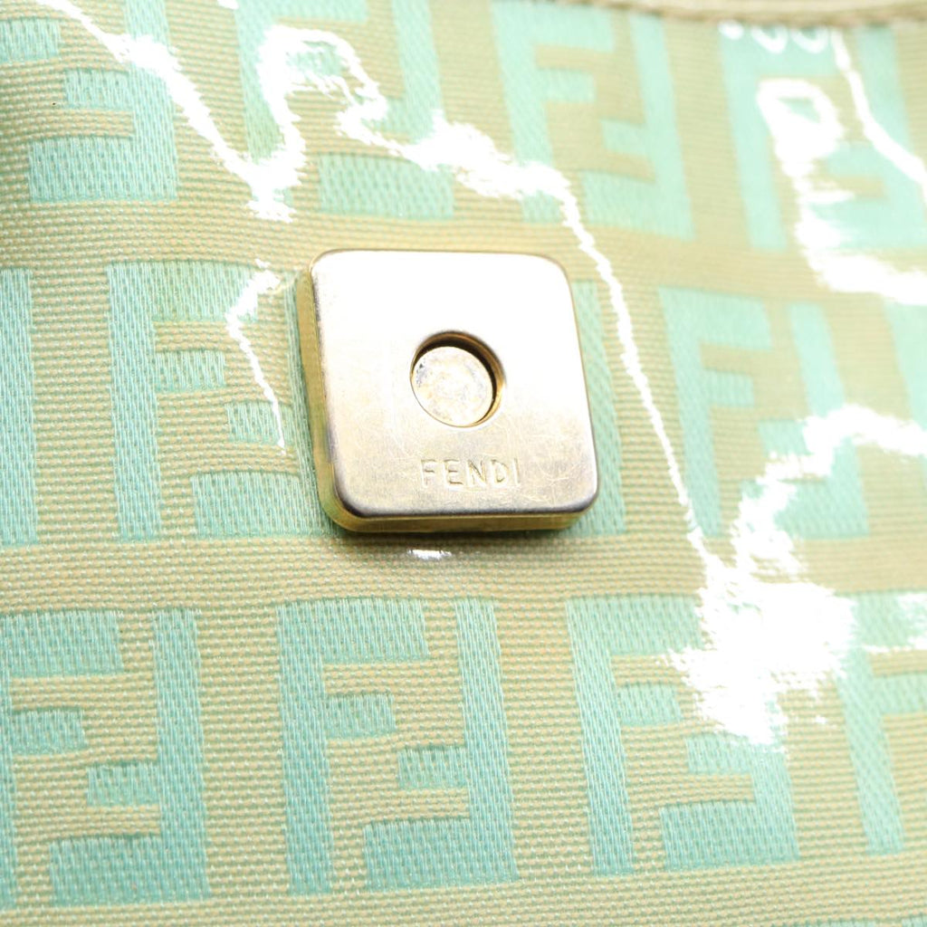 FENDI Zucchino Canvas Mamma Baguette Hand Bag Light Blue 2679581643