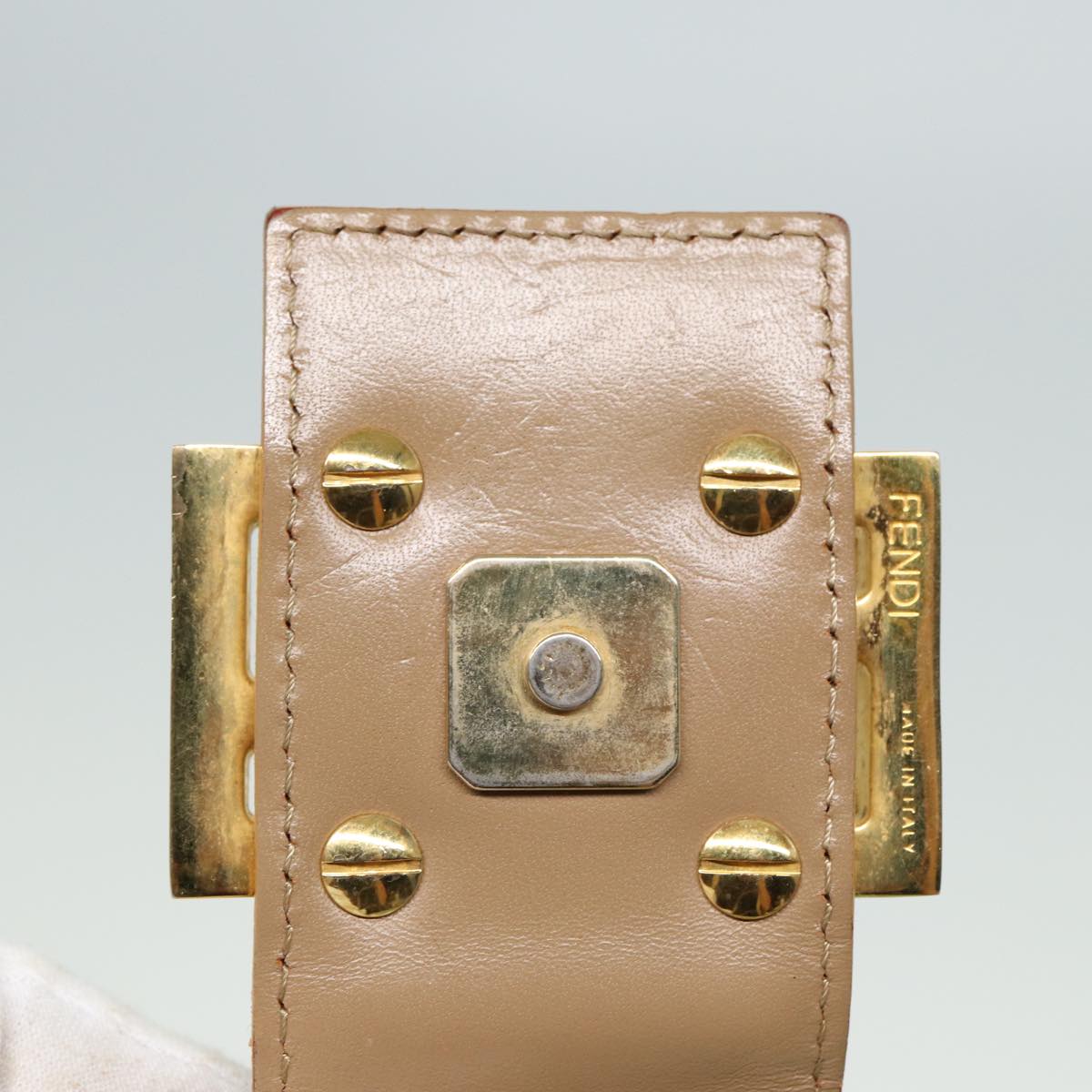 FENDI Zucchino Canvas Mamma Baguette Hand Bag Light Blue 2679581643