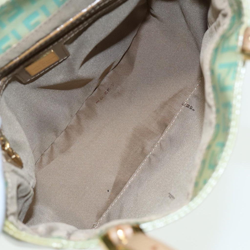 FENDI Zucchino Canvas Mamma Baguette Hand Bag Light Blue 2679581643