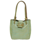 FENDI Zucchino Canvas Mamma Baguette Hand Bag Light Blue 2679581643