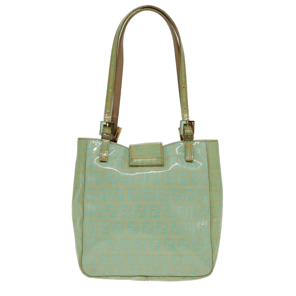 FENDI Zucchino Canvas Mamma Baguette Hand Bag Light Blue 2679581643