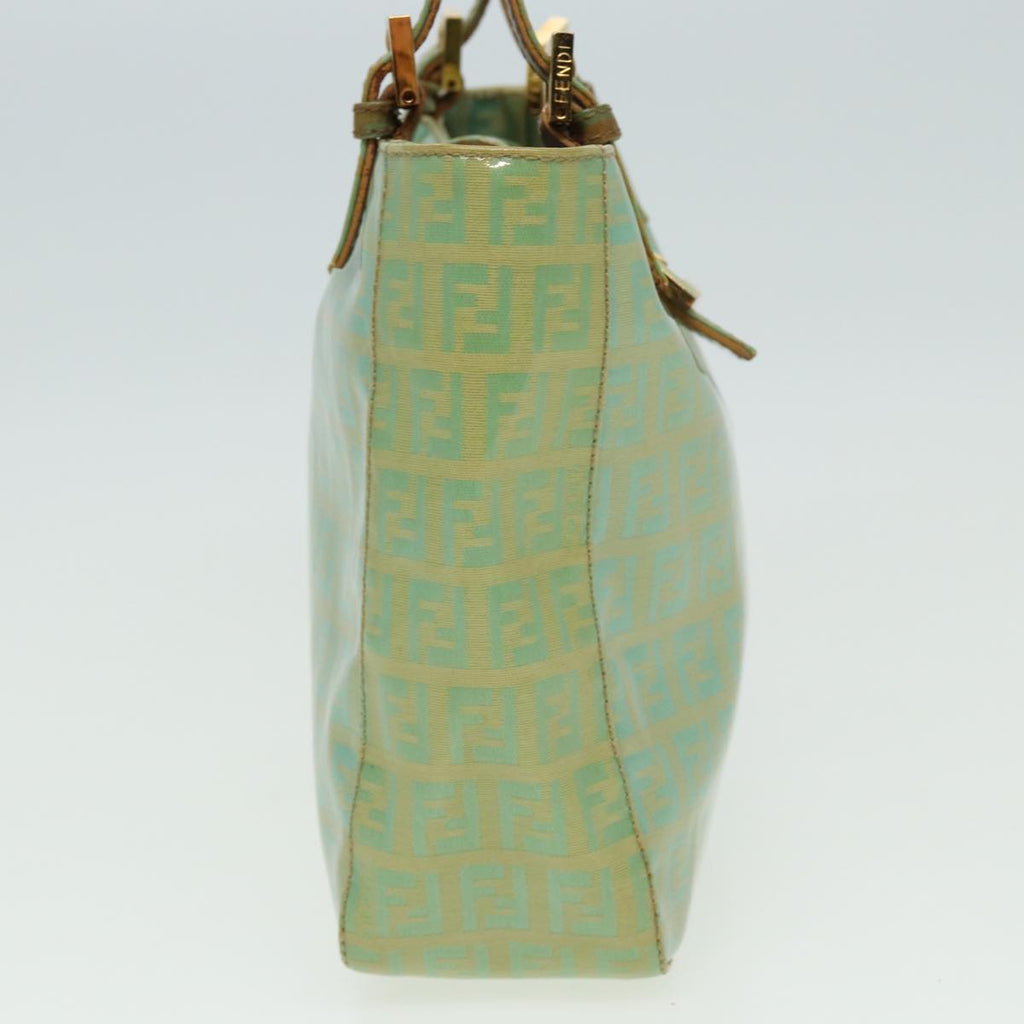 FENDI Zucchino Canvas Mamma Baguette Hand Bag Light Blue 2679581643