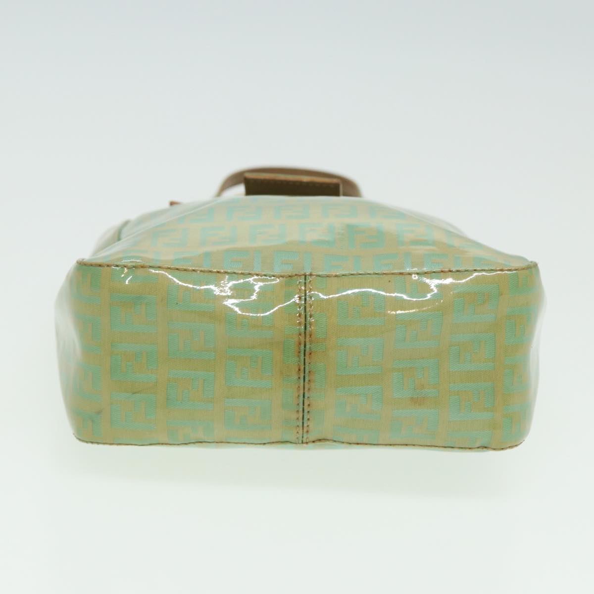 FENDI Zucchino Canvas Mamma Baguette Hand Bag Light Blue 2679581643