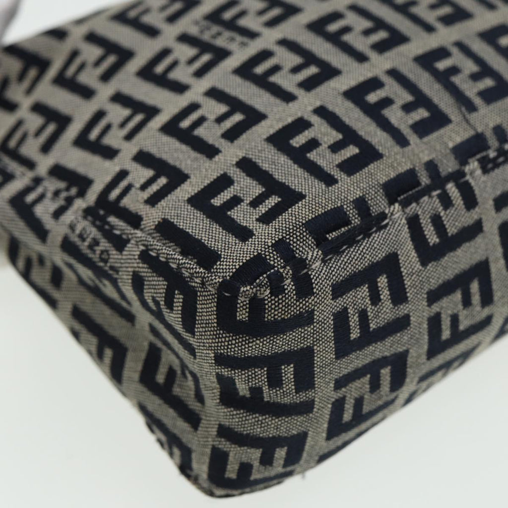 FENDI Zucchino Canvas Mamma Baguette Hand Bag Navy81644