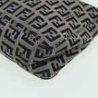 FENDI Zucchino Canvas Mamma Baguette Hand Bag Navy81644