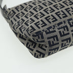 FENDI Zucchino Canvas Mamma Baguette Hand Bag Navy81644