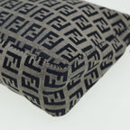 FENDI Zucchino Canvas Mamma Baguette Hand Bag Navy81644