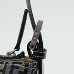 FENDI Zucchino Canvas Mamma Baguette Hand Bag Navy81644