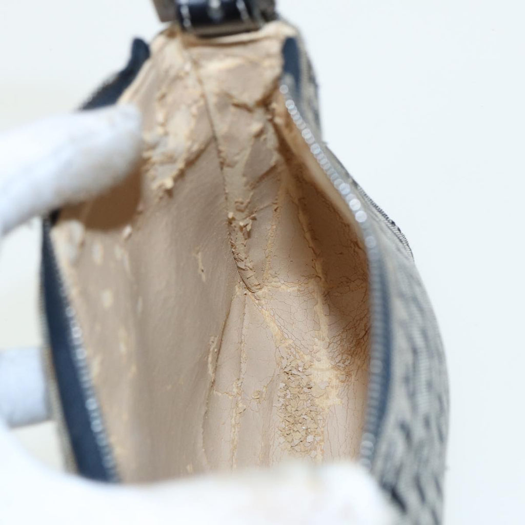 FENDI Zucchino Canvas Mamma Baguette Hand Bag Navy81644