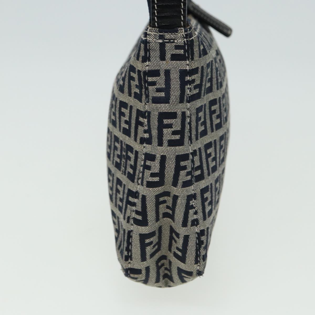FENDI Zucchino Canvas Mamma Baguette Hand Bag Navy81644