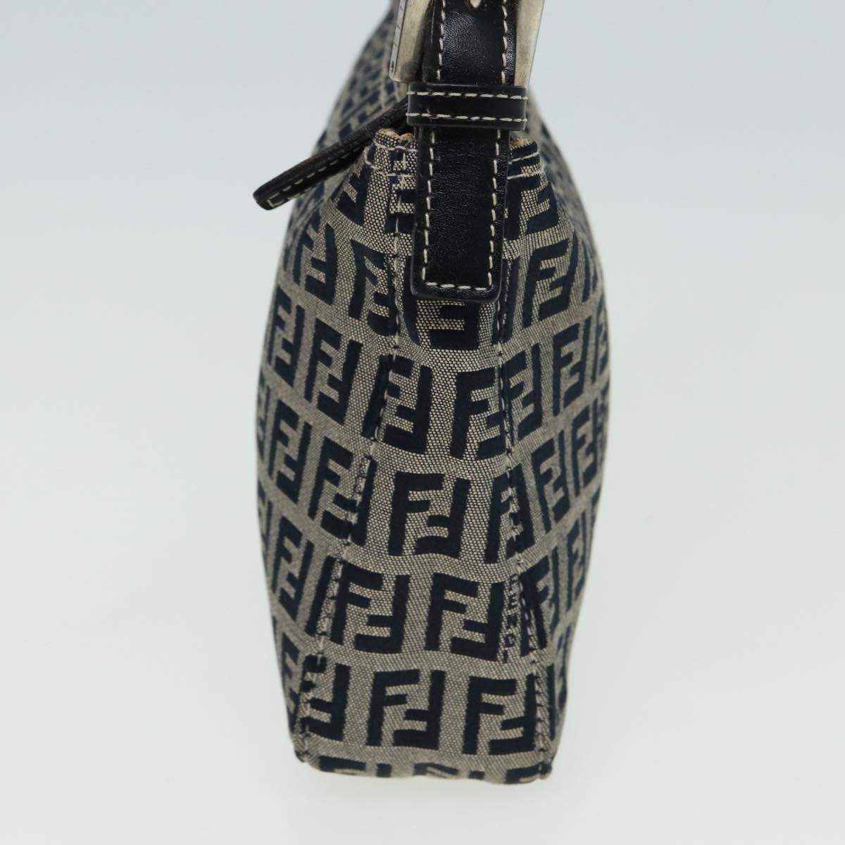 FENDI Zucchino Canvas Mamma Baguette Hand Bag Navy81644