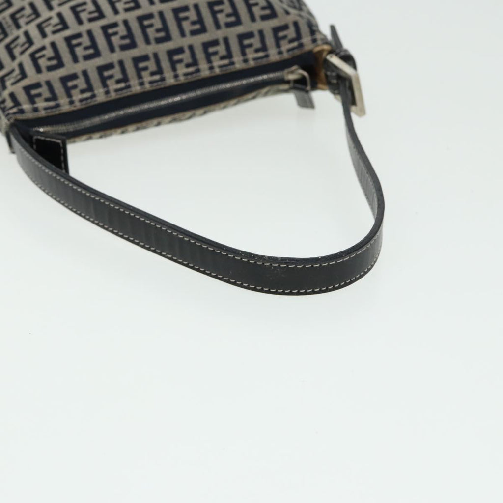 FENDI Zucchino Canvas Mamma Baguette Hand Bag Navy81644