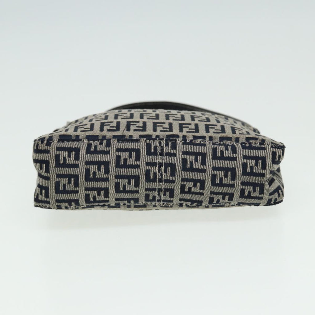 FENDI Zucchino Canvas Mamma Baguette Hand Bag Navy81644