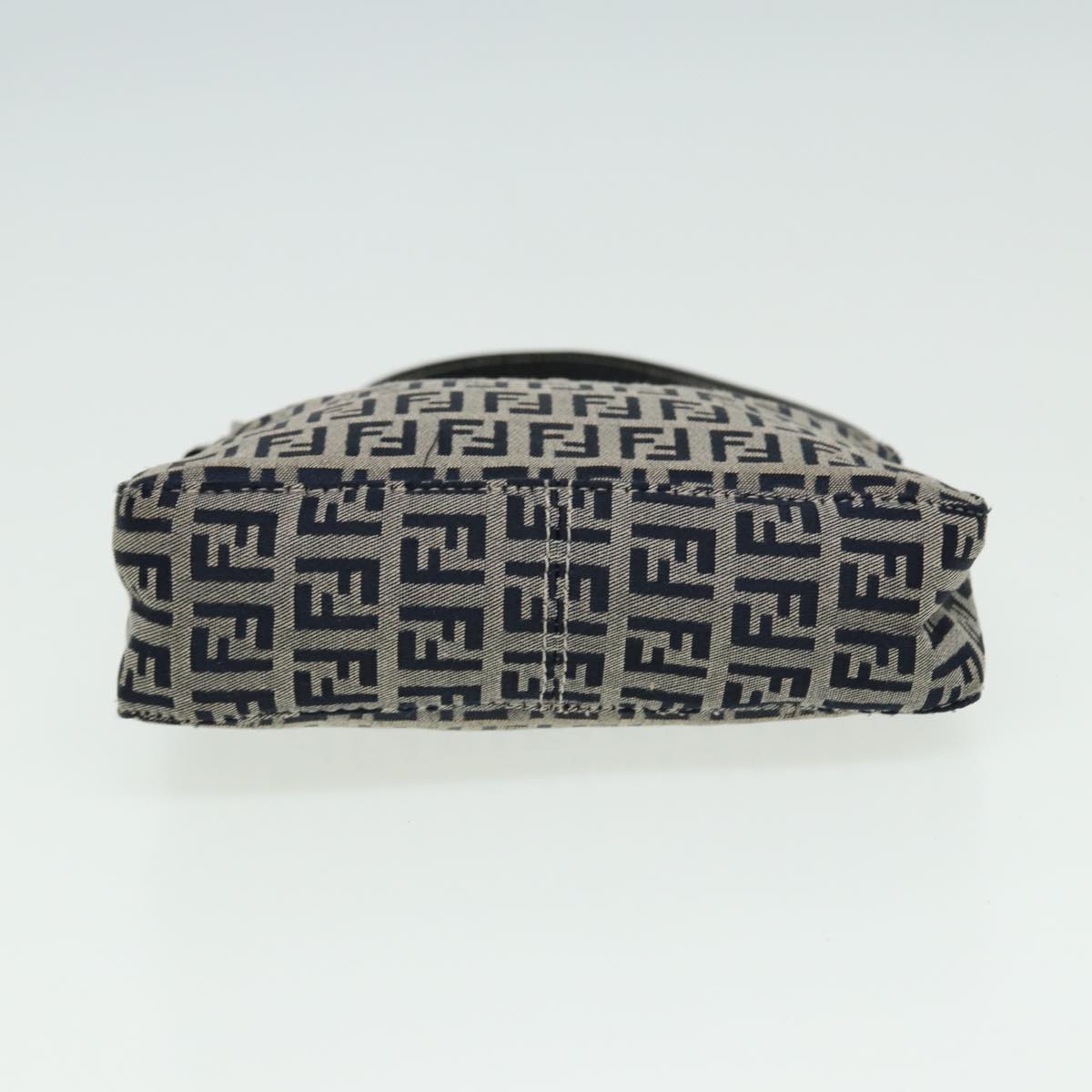FENDI Zucchino Canvas Mamma Baguette Hand Bag Navy81644