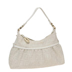 FENDI Zucca Canvas Shoulder Bag PVC Leather White 8BR44881645