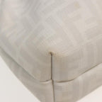 FENDI Zucca Canvas Shoulder Bag PVC Leather White 8BR44881645