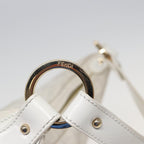 FENDI Zucca Canvas Shoulder Bag PVC Leather White 8BR44881645