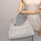 FENDI Zucca Canvas Shoulder Bag PVC Leather White 8BR44881645