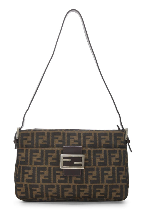 Fendi,  Brown Zucca Canvas Shoulder Bag, Brown