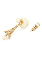 Tribales Finish Metal Earrings White Gold Dior