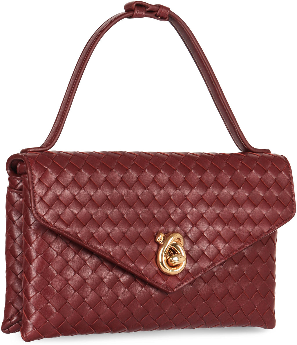 BOTTEGA VENETA Knot Lock Leather Crossbody Handbag - 25 cm