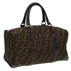 FENDI Zucca Canvas Boston Bag Brown Black81784