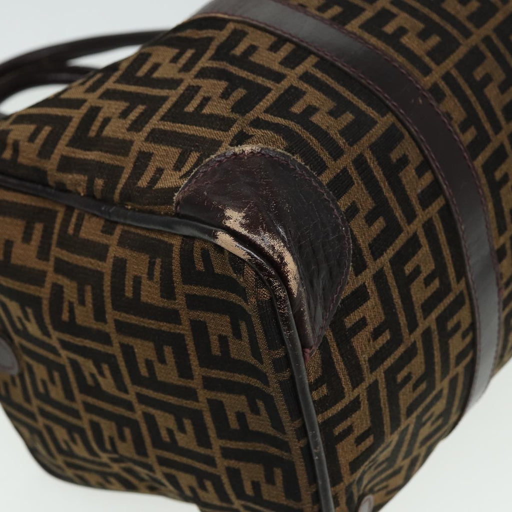 FENDI Zucca Canvas Boston Bag Brown Black81784