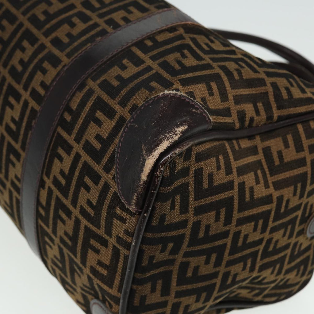 FENDI Zucca Canvas Boston Bag Brown Black81784