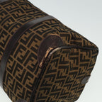 FENDI Zucca Canvas Boston Bag Brown Black81784