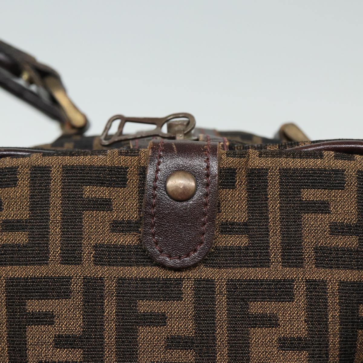 FENDI Zucca Canvas Boston Bag Brown Black81784