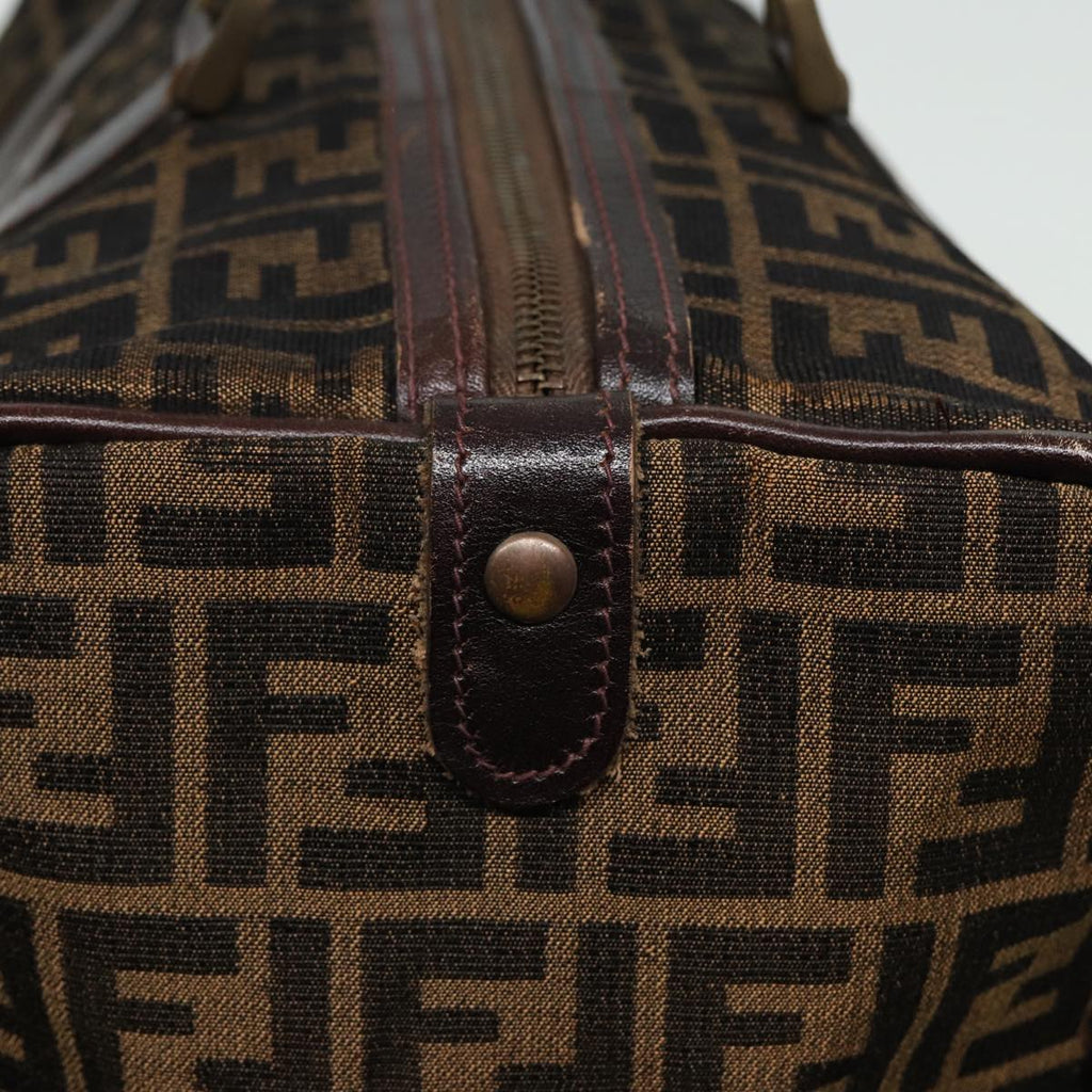 FENDI Zucca Canvas Boston Bag Brown Black81784