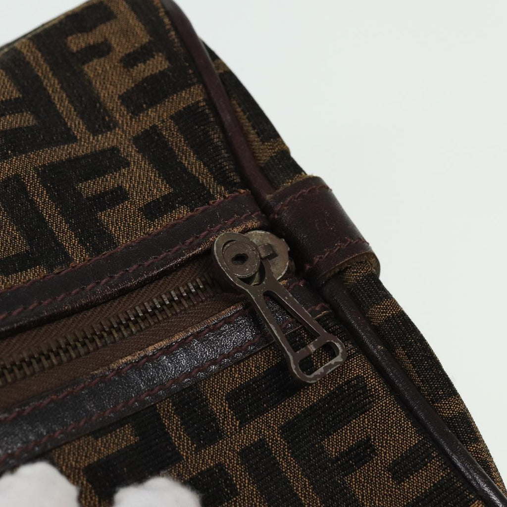FENDI Zucca Canvas Boston Bag Brown Black81784