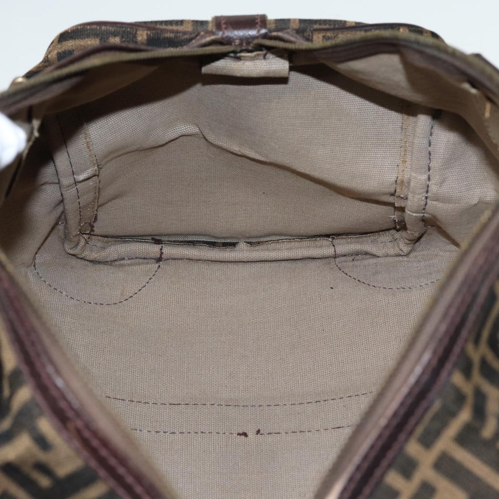 FENDI Zucca Canvas Boston Bag Brown Black81784