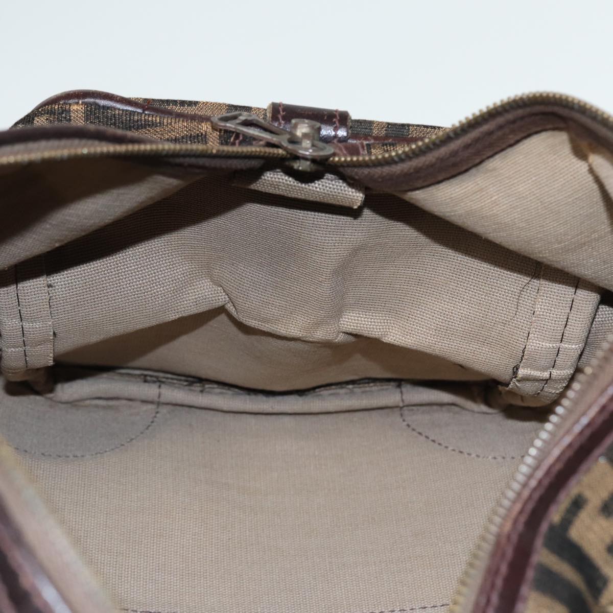 FENDI Zucca Canvas Boston Bag Brown Black81784