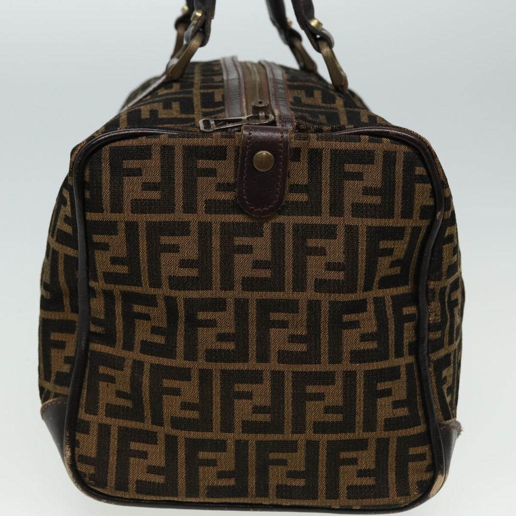 FENDI Zucca Canvas Boston Bag Brown Black81784