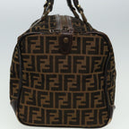 FENDI Zucca Canvas Boston Bag Brown Black81784