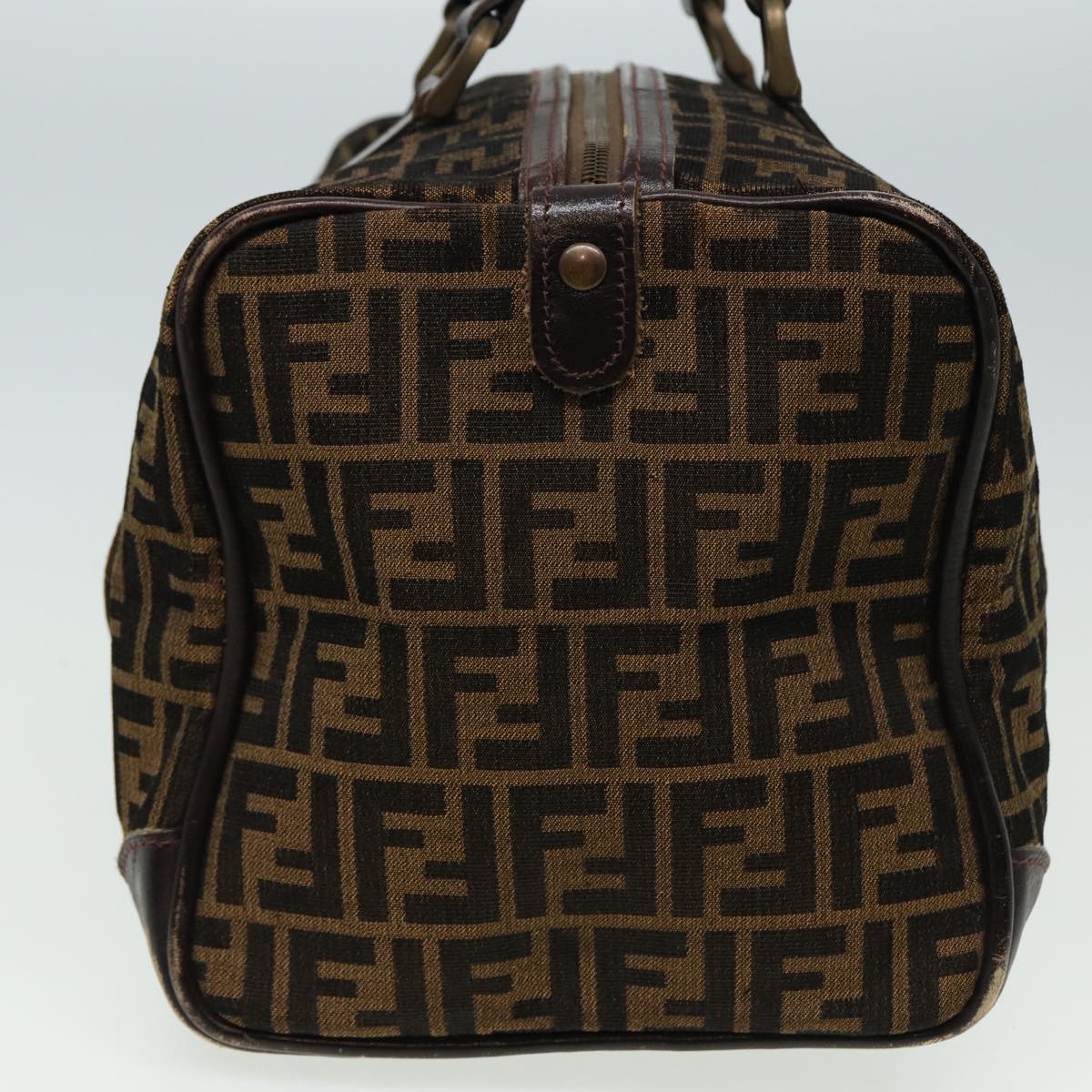 FENDI Zucca Canvas Boston Bag Brown Black81784