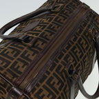FENDI Zucca Canvas Boston Bag Brown Black81784