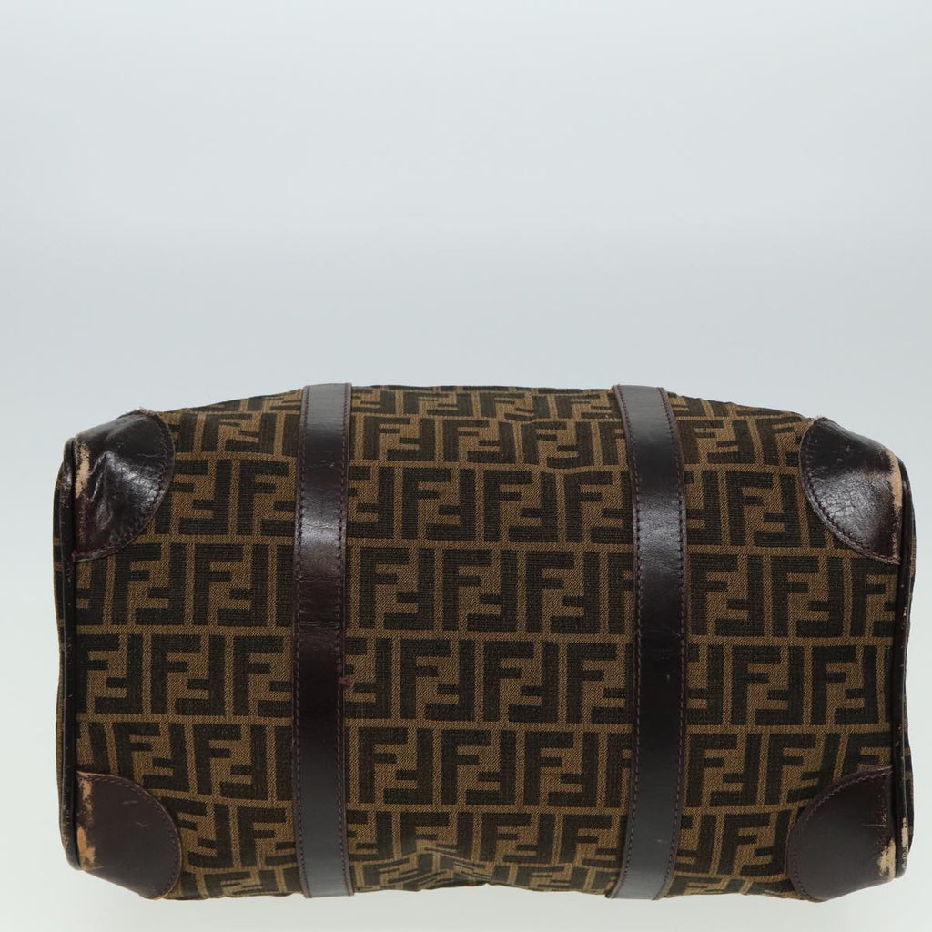 FENDI Zucca Canvas Boston Bag Brown Black81784
