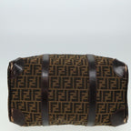 FENDI Zucca Canvas Boston Bag Brown Black81784
