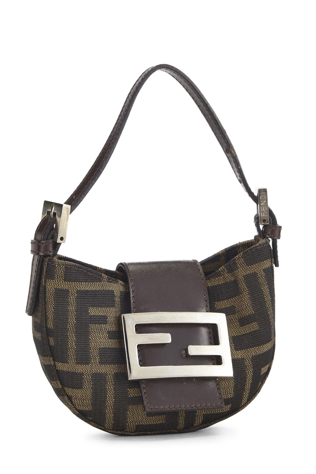 Fendi,  Brown Zucca Canvas Croissant Mini, Brown