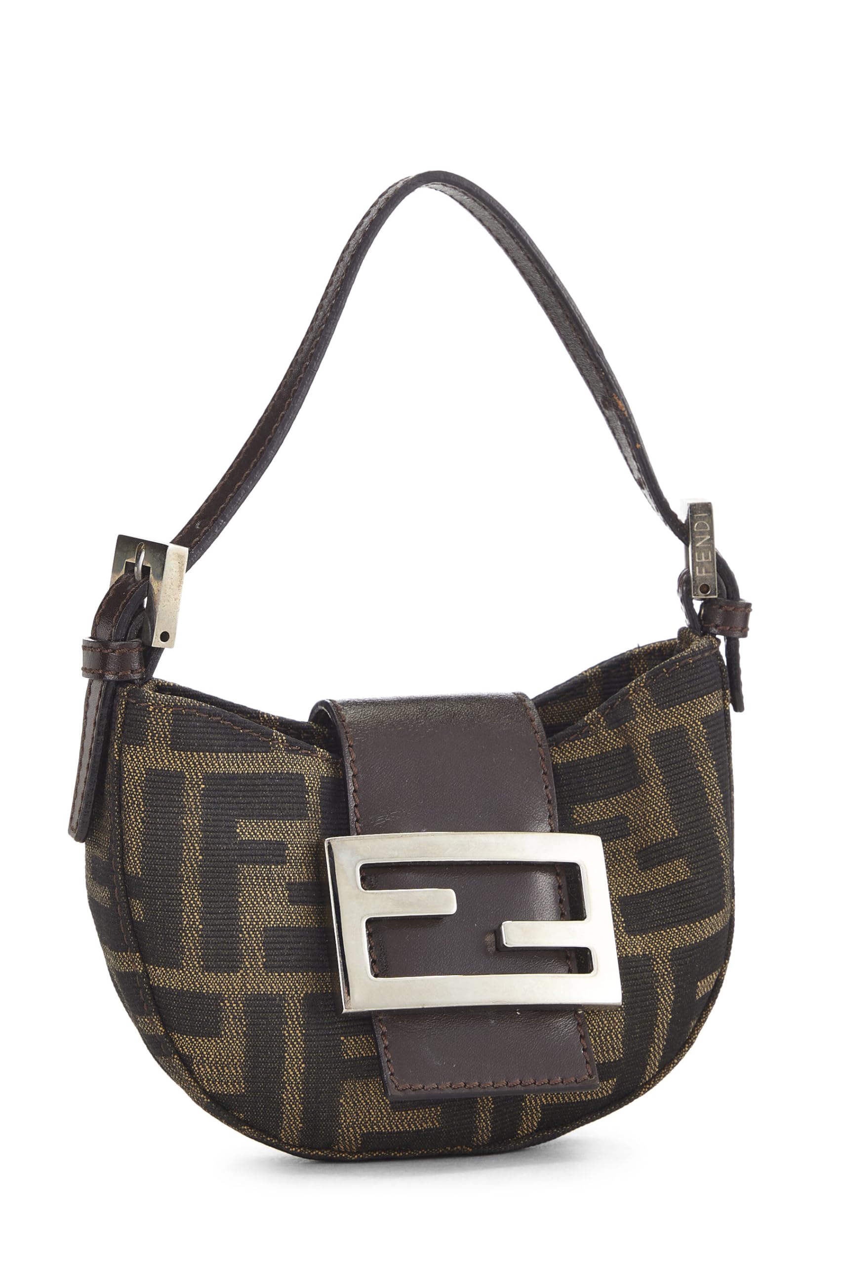 Fendi,  Brown Zucca Canvas Croissant Mini, Brown