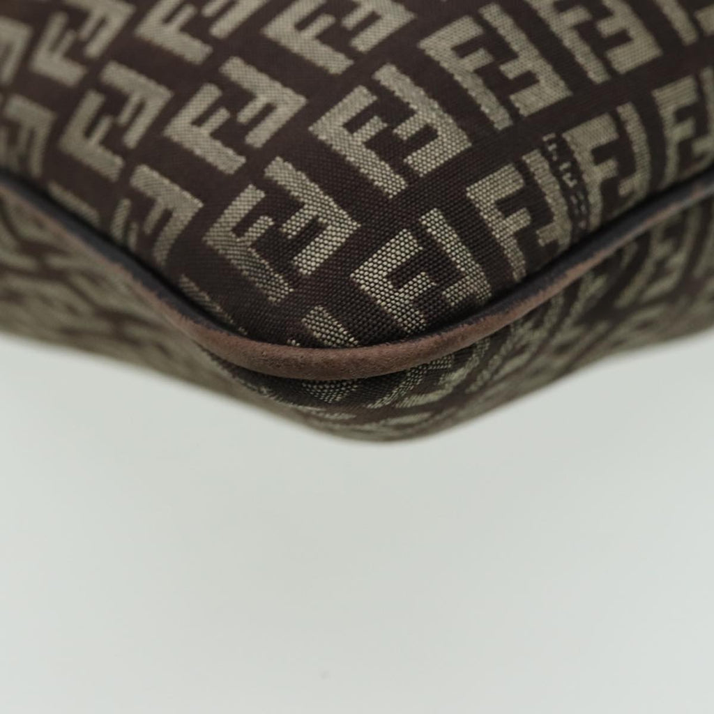 FENDI Zucca Canvas Shoulder Bag Brown Black81825