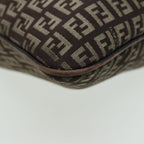 FENDI Zucca Canvas Shoulder Bag Brown Black81825