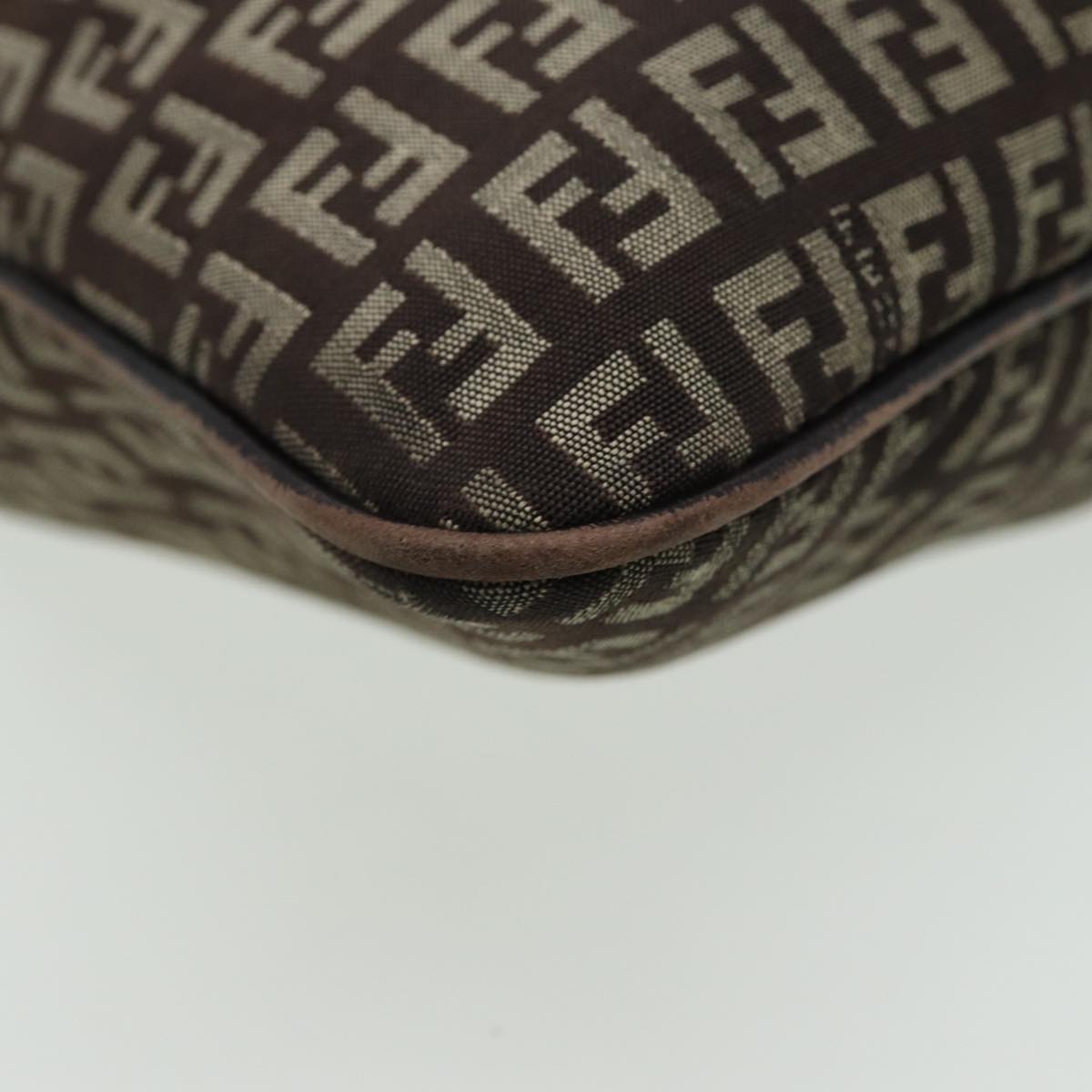 FENDI Zucca Canvas Shoulder Bag Brown Black81825