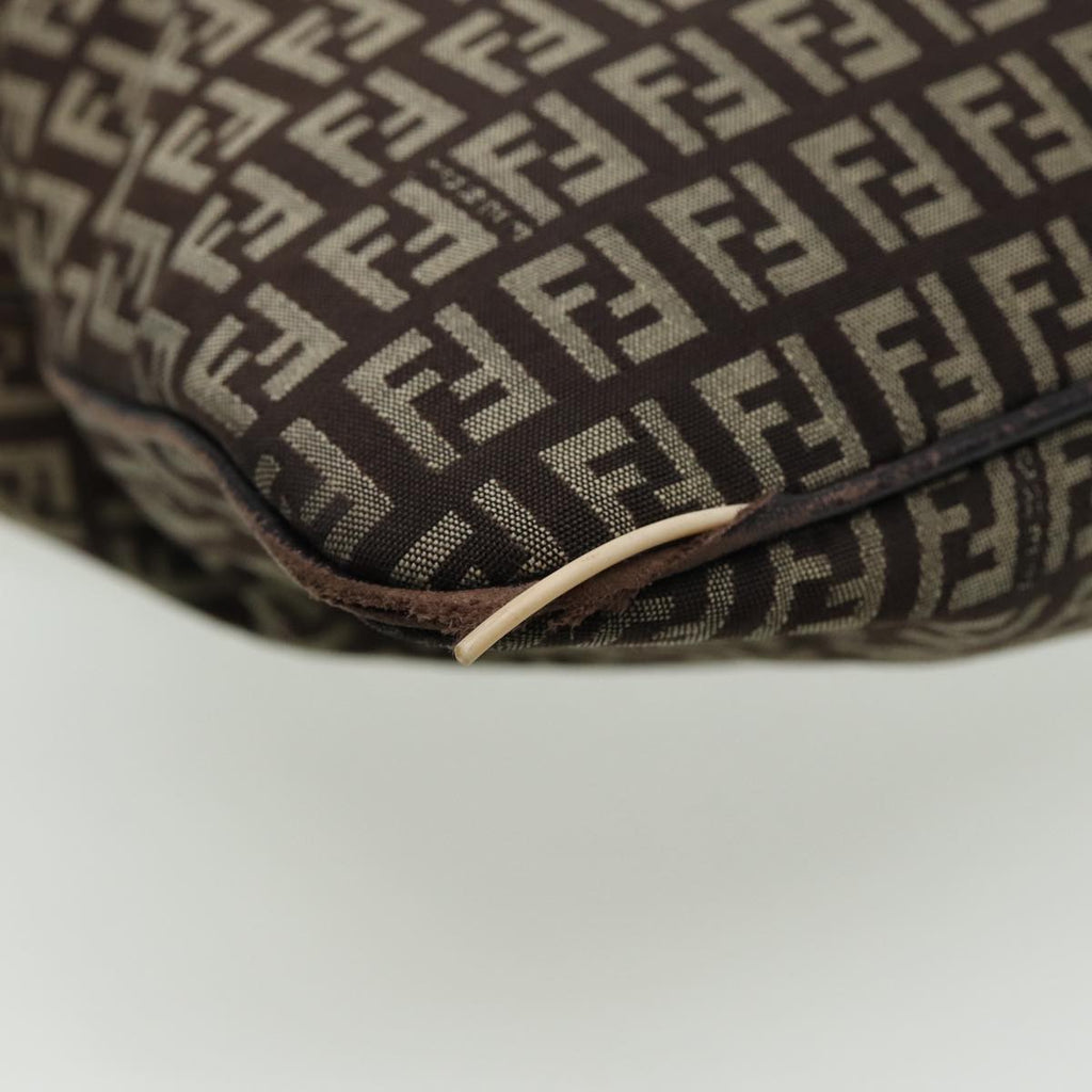 FENDI Zucca Canvas Shoulder Bag Brown Black81825